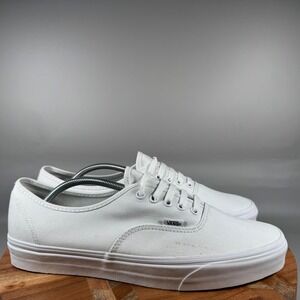 Vans Authentic True White Canvas Low Top Sneakers Mens 13